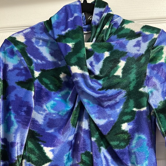 Richard Quinn Velvet Fitted Long Sleeve Dress - UK Size 12 / US Size 8 - Picture 3 of 8